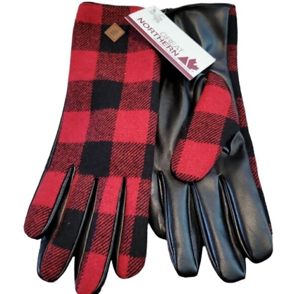 NWT GREAT NORTHERN BLUFFALO PLAID GLOVES OSFM - Picture 1 of 4